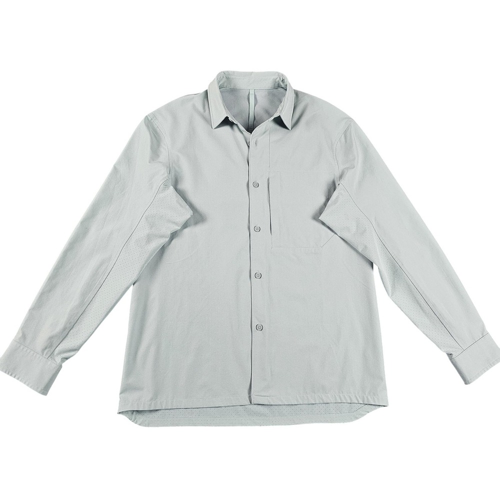 Lululemon Shirt Mens Large Sage Green Button Front Vented Long Sleeve Pocket